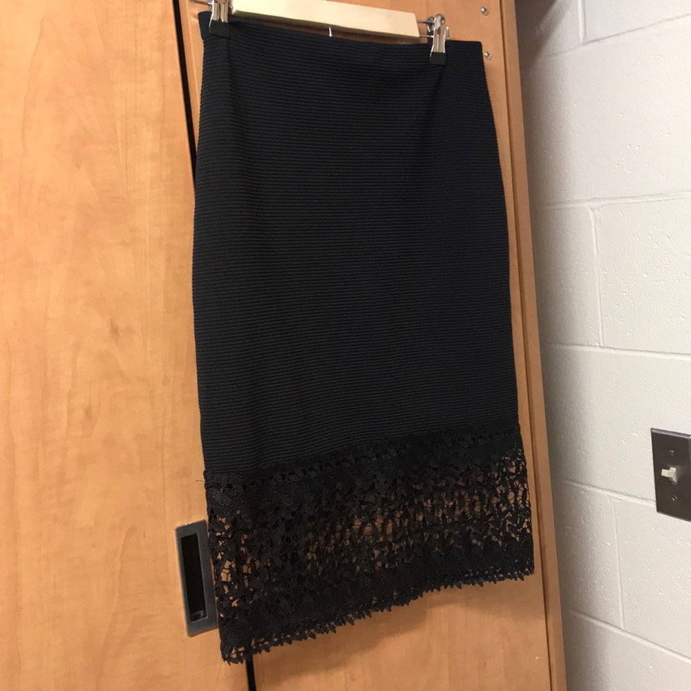 Classy Black Lace Bottom Pencil Skirt